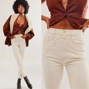 MOTHER Cream High-Waisted Jeans
